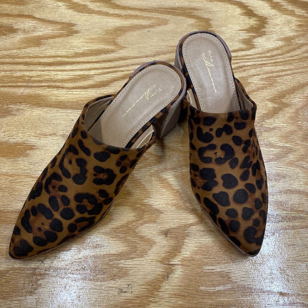 Vintage Havana Mel dark leopard mules size 7 (s26)